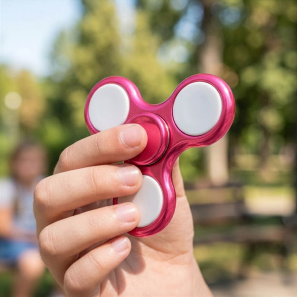fidget spinner rose avec lumière Led 3 couleurs et multi motion