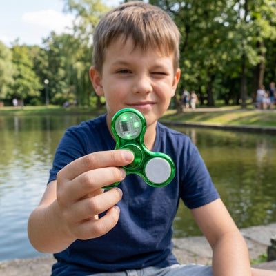 fidget spinner de luxe couleur vert, Led et beat sur lumière le meilleur choix