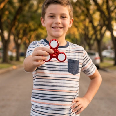 fidget spinner rouge avec Lumière dynamique et changement de couleur