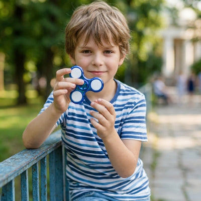 fidget spinner avec LED et multi fonction de couleur bleu top qualité