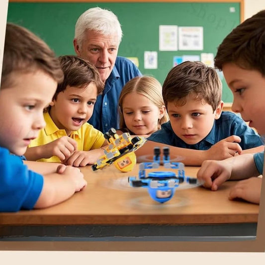 fidget spinner éducatif utilisés par un enseignant en classe avec ses élèves fasciné par les jouets