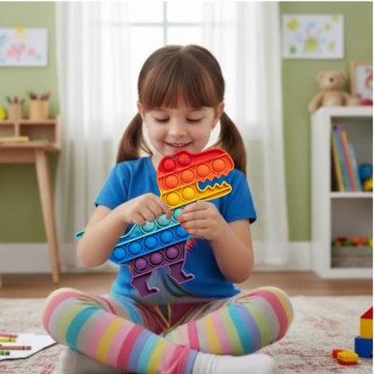 le pop it dinosaure en silicone multi colore le fidget toy favori