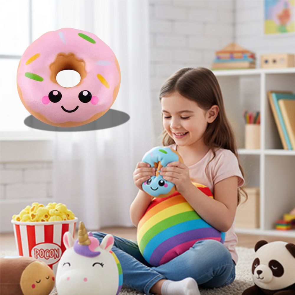 un donut rose à presser et malexer comme fidget Toys pour enfant