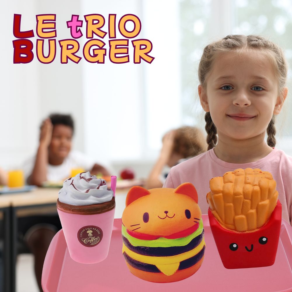 le trio burger qui détend 3 fidgets toys et un 4e gratuit