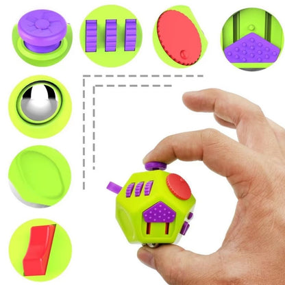 fidget toys12 côtés vert et violet