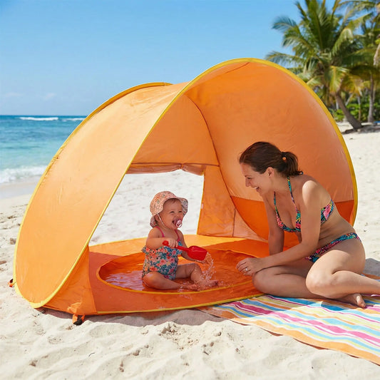 TENTE DE PLAGE BÉBÉ +anti UV| Ombre Portable, abri solaire pour nourrissons🌞🏖️