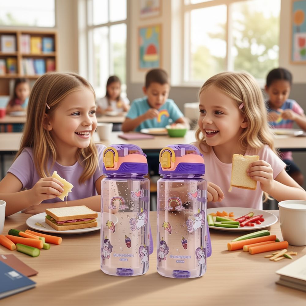 Gourde enfant  au modèle ludique lattrayant rend l'hydration excitante licorne, bouteille violette