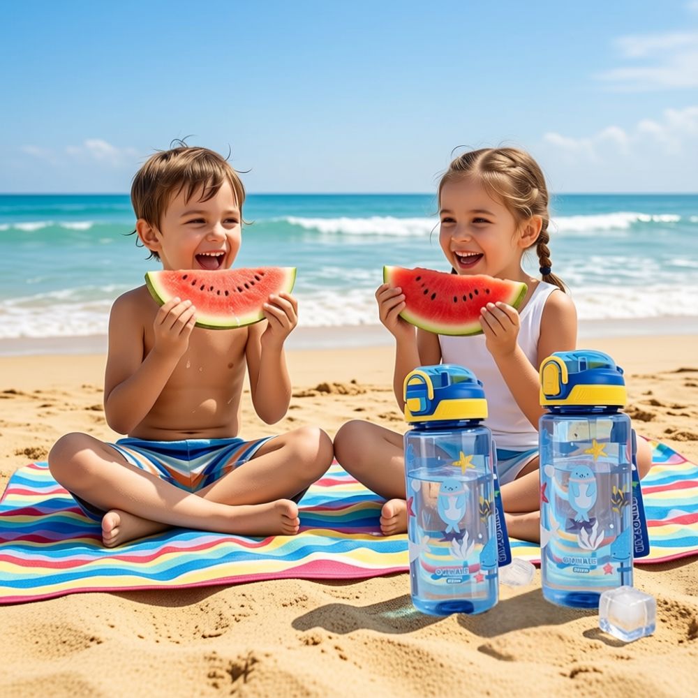 Gourde enfant  au modèle océanique de couleur bleue ludique attrayant rend l'hydration excitante