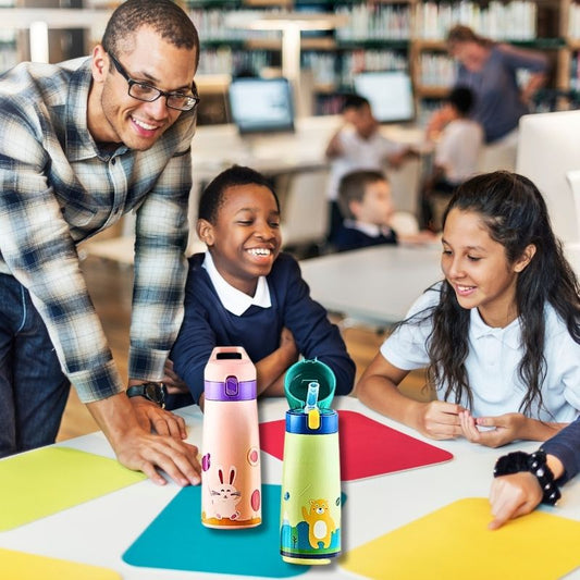 gourde-paille-INOX-Thermos-Enfant-ecole-CHAUD-FROID