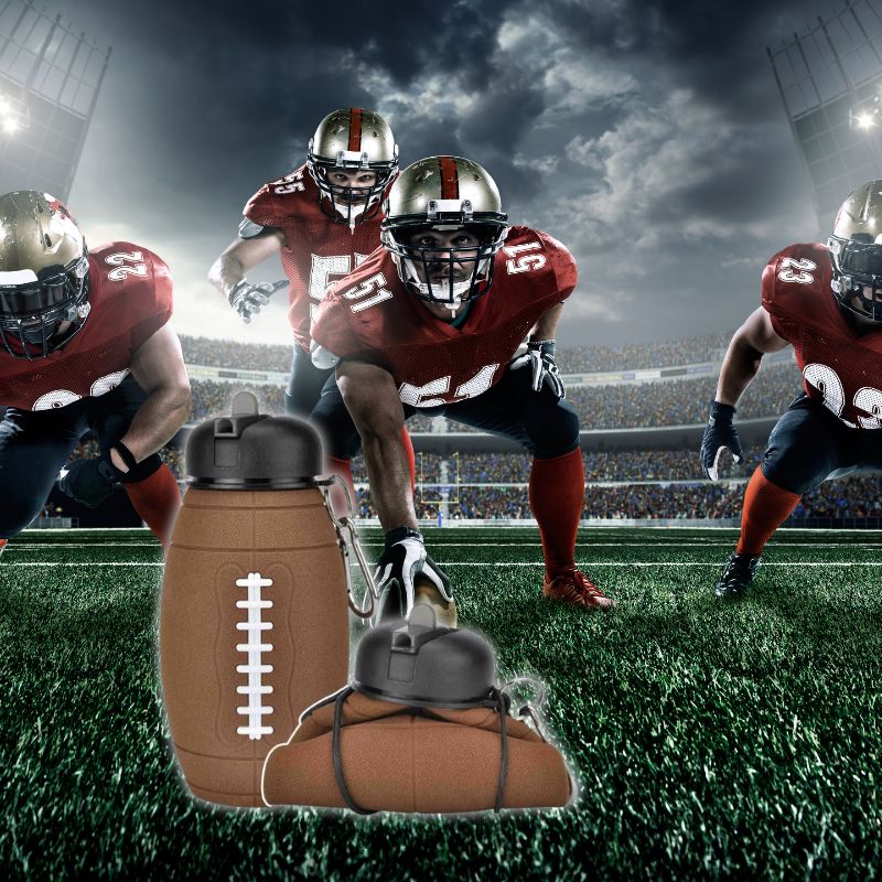 gourde-sport-pliable-football-américain-enfant-sport-design-ludique