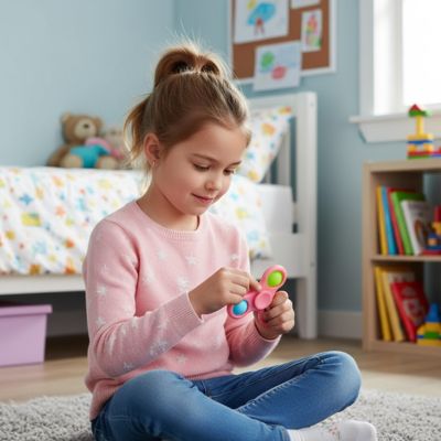 Joli hand spinner Pop It rose  détente et concentration de l enfant 