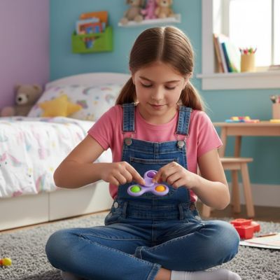hand spinner douceur violet avec POP IT