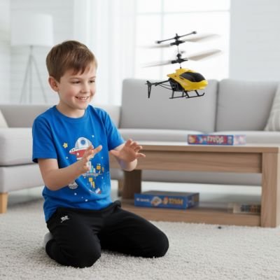 Hélicoptère télécommandé jaune de jeu solitaire ou entre ami le meilleur cadeau à offrir à son ami