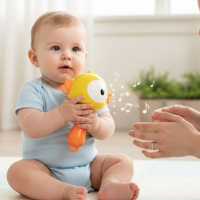 Hochet modèle poussin jaune pour bébé