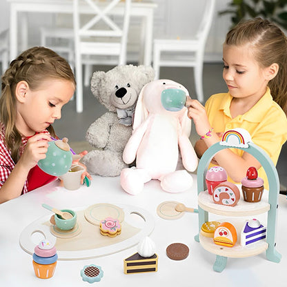 Dinette en Bois | Service à Thé jouet Montessori