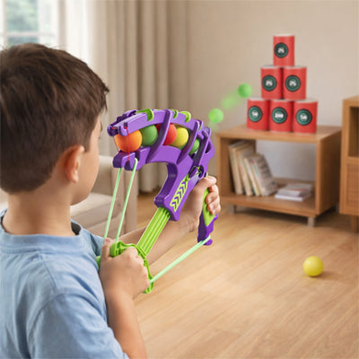 Jeu d adresse avec arbalète violet et balles en mousse sécuritaire 3+ans