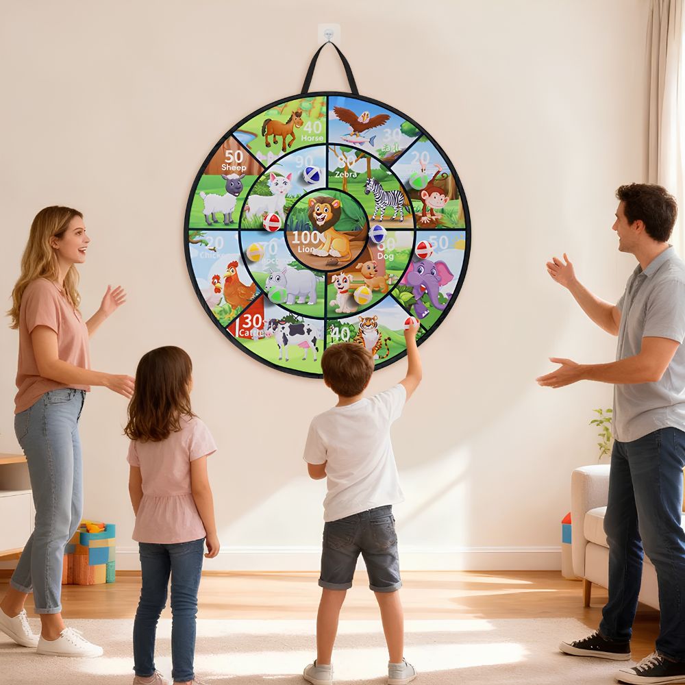 jeu de fléchettes amusant pour petits et grands sans danger grande cible avec des animaux