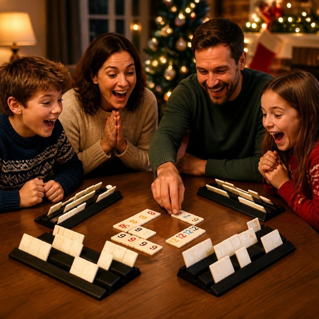 le bonheur des réunion de famille avec un jeu de société familial bien authentique comme le Rummy
