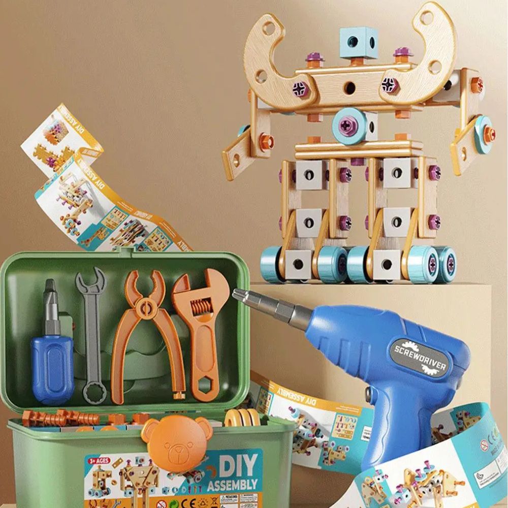 jeux de construction  coffre à outils et modèles et plan de montage 3+ans 