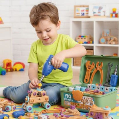 jeux de construction pour garçon d'âge 3 à 6 ans coffre à outils et perceuse