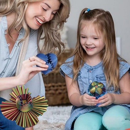 Jouet anti stress de poche cuivrée la boule engrage rotative fidget toy favori