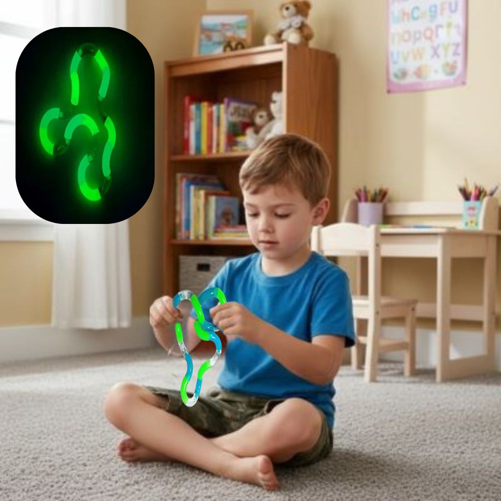 créatif et concentré avec son jouet anti stress Twisty roap