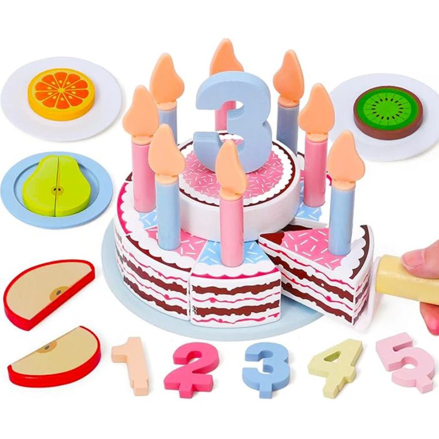  cuisine enfant en bois et  gâteau d'anniversaire en bois à construire