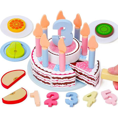  cuisine enfant en bois et  gâteau d'anniversaire en bois à construire