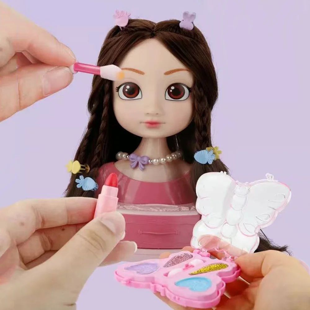 jouet tete à coiffer pour enfant de 2-5ans maquillage et rangement inclus