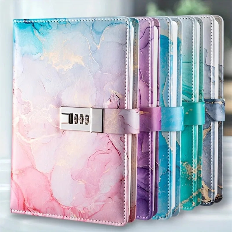 5 modèles de journal intime avec cadenas à numéro à 3 roulettes, le cadeau passe partout idéal.