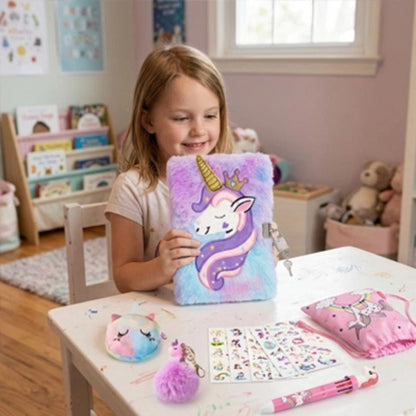 journal intime couverture en peluche licorne 160 pages lignées parfait comme cadeau d anniversaire pas cher .