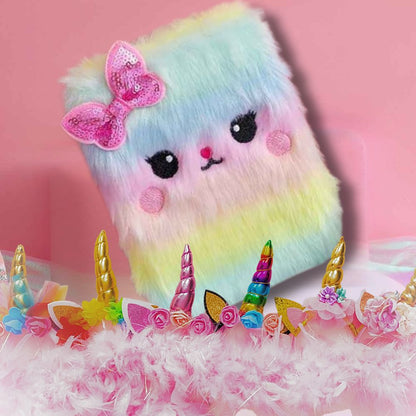 journal intime fille petit carnet de note en peluche Licorne