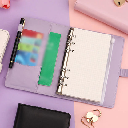 journal intime violet avec 6 aneaux feuille interchangeable