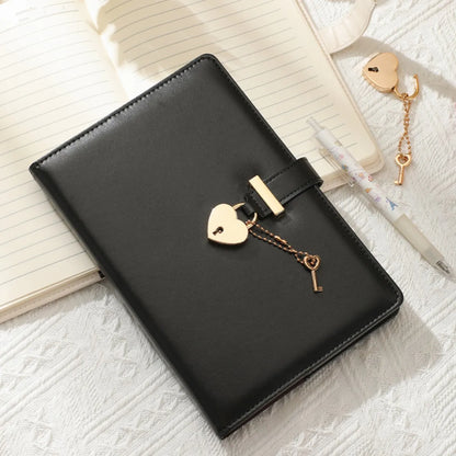 journal intime noir acec cadenas dore et clé
