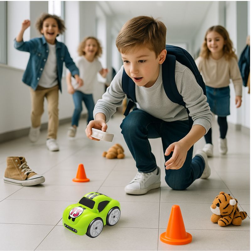 voyez comment un enfant gagne en popularité à l'école grâce à sa mini voiture télécommandée aux couleurs vives et aux pouvoirs infinis.
