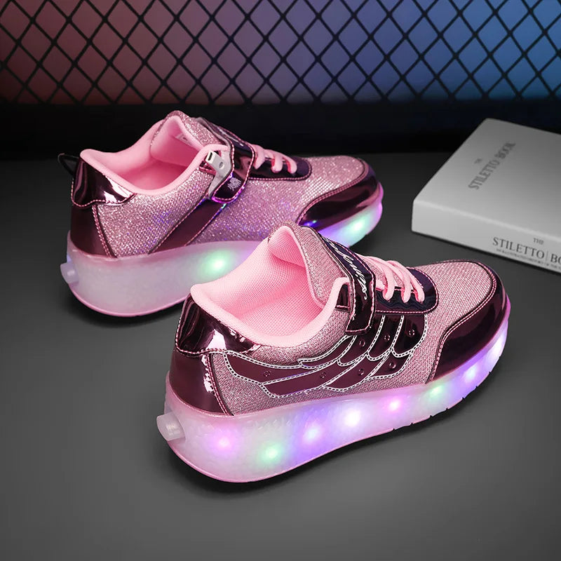 chaussures a roulettes pour fillettes de 4-8 ans cadeau idéal