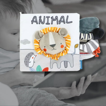 livre-bebe-noir-et-blanc-tissus-LION-animaux