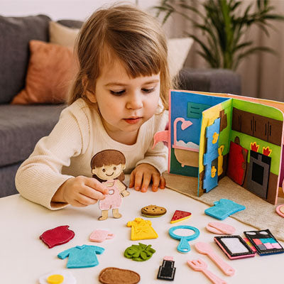 LIVRE BEBE EN TISSUS | Mes Routines d'autonomie™-  Livre d'activité Montessori