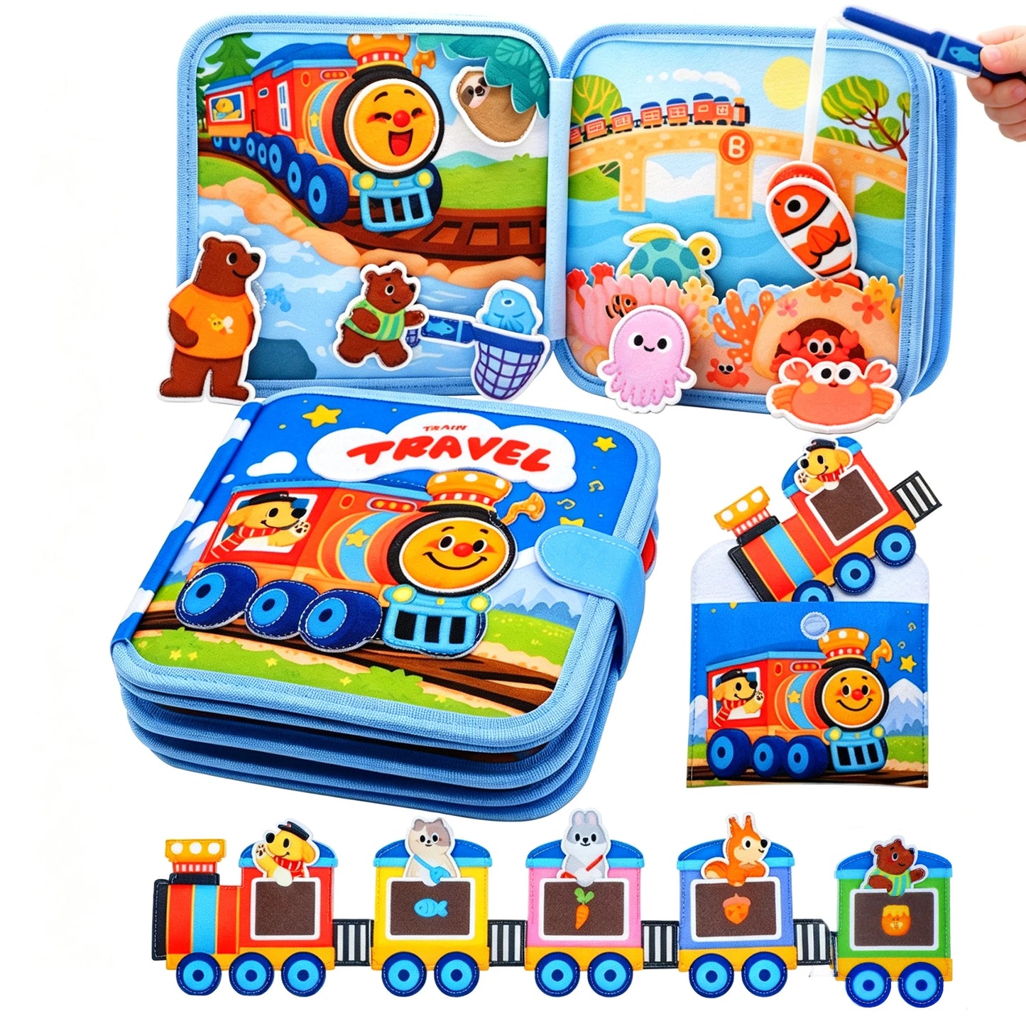 livre enfant 3 ans coloré busy book éducatif train des amis préscolaire 2-5 ans