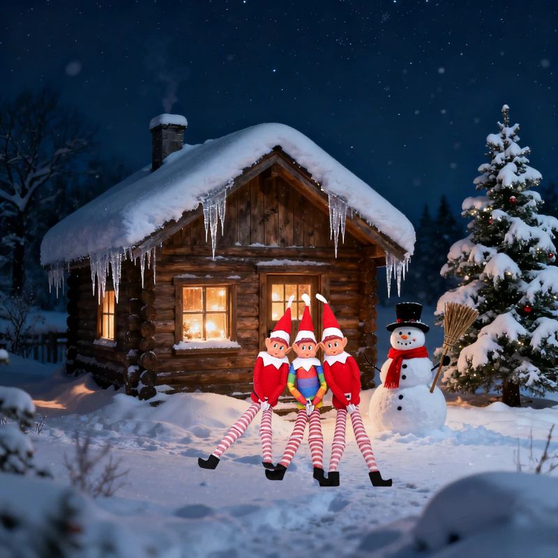dans un boisé se cache le chalet en bois rond rustique des lutin farceur endroit de ressourcement et de ravitaillement pour de nouveaux tours