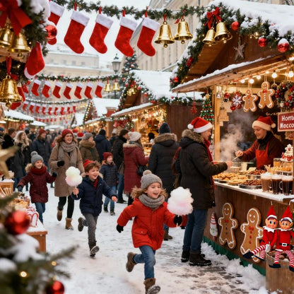 les enfants ont enfin trouvé lutin farceur le taquin l s est rendu au Marché de Noël se fondre dans le décore du rouge et blanc