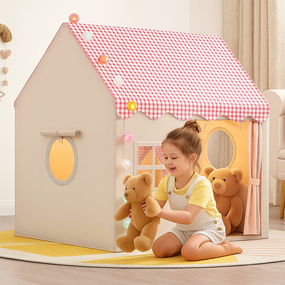 maisonnette-enfant-pliable-ma-cabane-enfant-ROUGE-BEIGE-fille-jeux-créatif