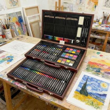 malette dessin en bois DE LUXE AVEC TIROIRE