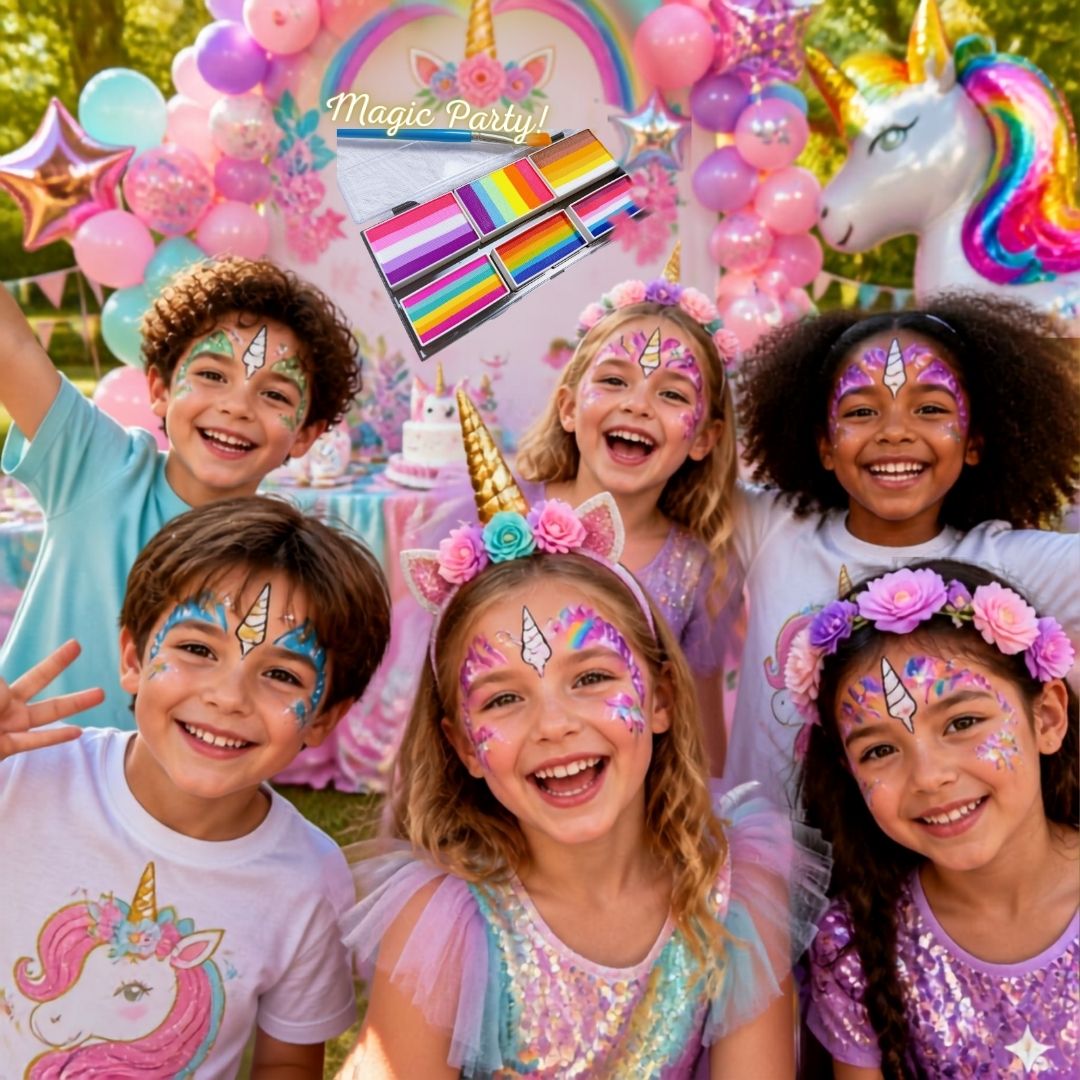 maquillage Halloween qui est utile toute l'année parfait thème de fête ici de Licorne ou autre