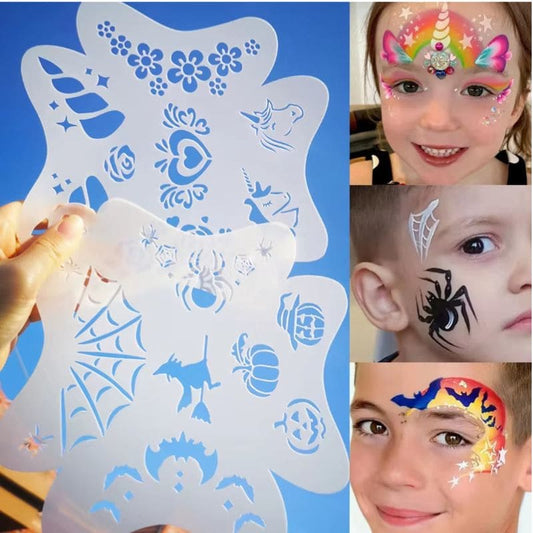  Pochoir à Tatouage pour peinture corporelle et maquillage halloween et Noël toutes occasions
