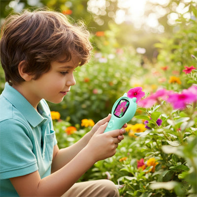 microscope enfantvert pour filmer et photographier l'infiniment petit dans le jardin 