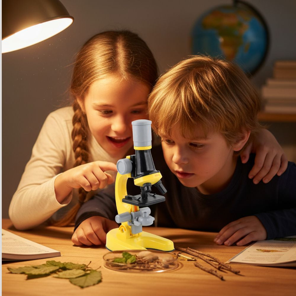 microscope enfant coloré jaune idéal pour les plus jeunes   initiation scientifique