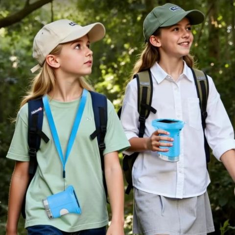 microscope portable enfant bleu avec ganse anti perte parfait pour les randonnés pédestres