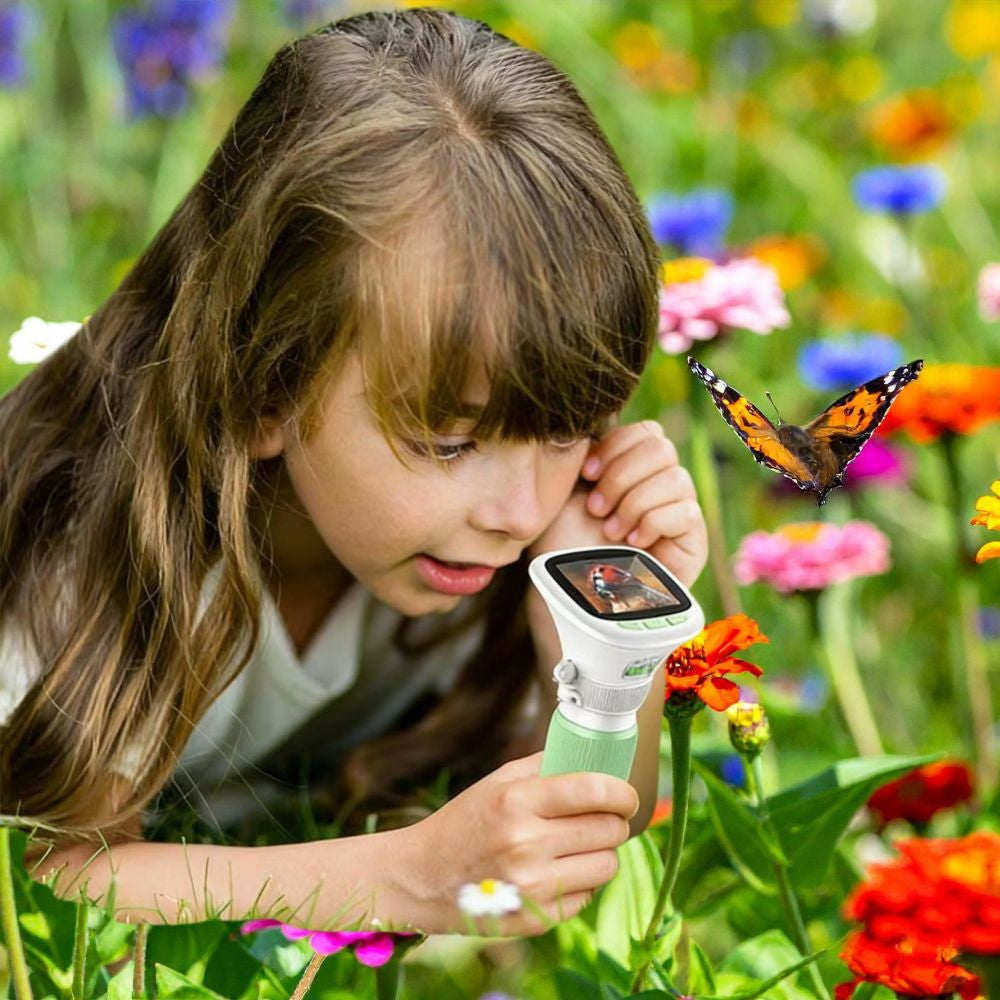 microscope portable enfant vert électronique  vidéo photo numérique léger facile