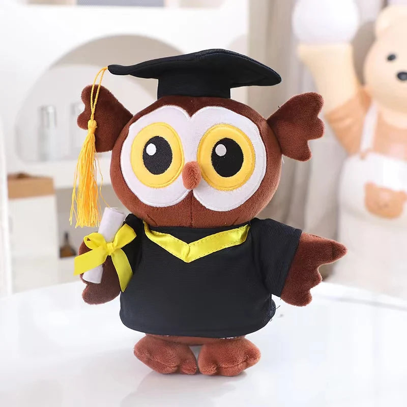 Ours en peluche moelleux et Hibou pour  la réussite scolaire de votre enfant diplomé